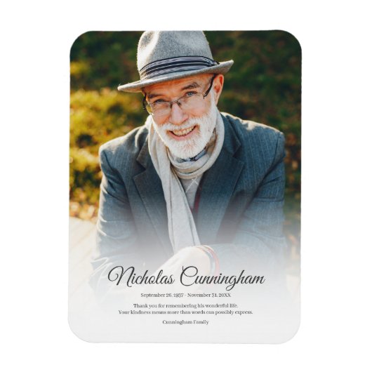 追悼式モダンのクラシックシンプル写真 マグネット (縦)