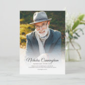 追悼式モダンクラシックシンプル写真詩 サンキューカード (スタンド正面)