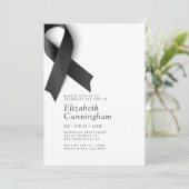 追悼式モダンシンプルブラックリボン 招待状 (スタンド正面)