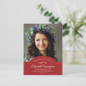 追悼式モノグラムクラシック写真ありがとう ポストカード (スタンド正面)