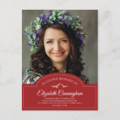 追悼式モノグラムクラシック写真ありがとう ポストカード (正面)