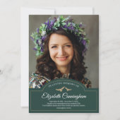 追悼式モノグラムクラシック写真 サンキューカード (正面)