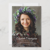 追悼式モノグラムモダンクラシック写真 サンキューカード (正面)