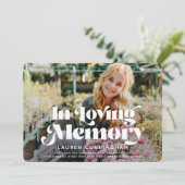 追悼式ヴィンテージクラシックシンプル写真 サンキューカード (スタンド正面)