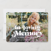 追悼式ヴィンテージクラシックシンプル写真 サンキューカード (正面)