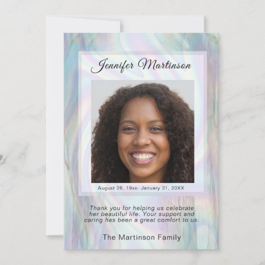 追悼式写真 サンキューカード (正面)