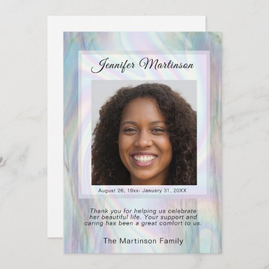 追悼式写真 サンキューカード (正面/裏面)