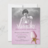 追悼式写真 紫のバラ お葬式 招待状 (正面)