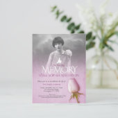 追悼式写真 紫のバラ お葬式 招待状 (スタンド正面)