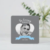 追悼式写真 青いリボン 葬儀 招待状 (スタンド正面)