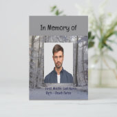 追悼式招待会 冬の雪の森の木々 招待状 (スタンド正面)