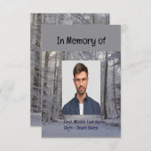 追悼式招待会 冬の雪の森の木々 招待状 (正面/裏面)