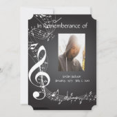 追悼式招待会 音楽のメモ 背景 招待状 (正面)