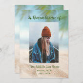 追悼式招待案内 海岸 海 湖 招待状 (正面/裏面)