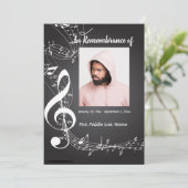 追悼式招待状の背景の音楽ノート 招待状 (スタンド正面)