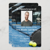 追悼式招待状テニスゲームラケットボール 招待状 (正面/裏面)