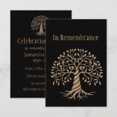 追悼式招待状 エレガント ツリー オブ ライフ 招待状 (正面/裏面)