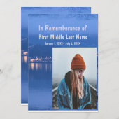 追悼式招待状　デューン湖　朝の交通 招待状 (正面/裏面)