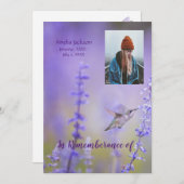 追悼式招待状 ヒマワリ ラベンダー 招待状 (正面/裏面)