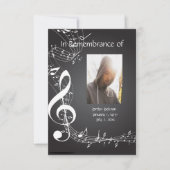 追悼式招待状 ミュージック ノーツ カスタム 招待状 (正面)