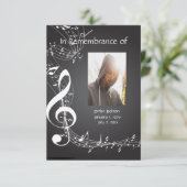 追悼式招待状 ミュージック ノーツ カスタム 招待状 (スタンド正面)