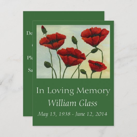 追悼式招待状 招待状 (正面/裏面)