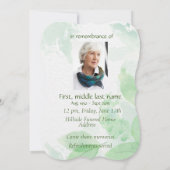 追悼式招待状 水彩画ブルーバード 招待状 (裏面)