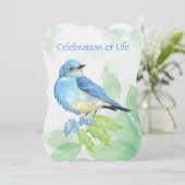 追悼式招待状 水彩画ブルーバード 招待状 (スタンド正面)