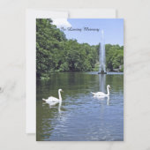 追悼式招待状、白鳥と噴水 招待状 (正面)