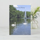 追悼式招待状、白鳥と噴水 招待状 (スタンド正面)