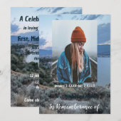 追悼式招待状 砂漠の山と湖 招待状 (正面/裏面)