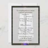 追悼式招待状, 覆われた十字架 招待状 (裏面)