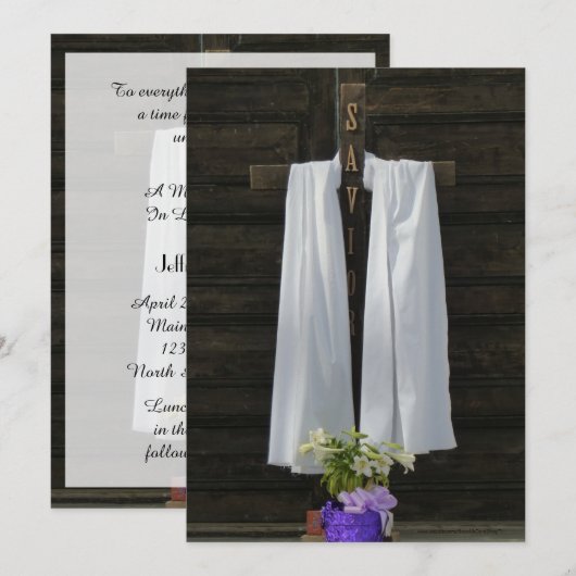 追悼式招待状, 覆われた十字架 招待状 (正面/裏面)