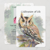 追悼式招待 スクリーチオウル 鳥 動物 招待状 (正面/裏面)