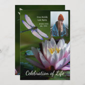 追悼式招待 ドラゴンフライ 蓮の花 招待状 (正面/裏面)