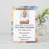 追悼式招待 水彩画 ビーチパラダイス 招待状 (スタンド正面)