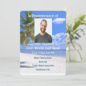 追悼式招待 熱帯のビーチパラダイス 招待状 (スタンド正面)