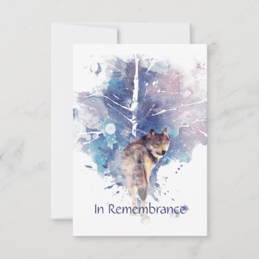 追悼式招待 狼 ワイルドライフ アート 招待状 (正面)
