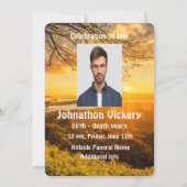 追悼式招待 美しい日の出の朝 招待状 (裏面)