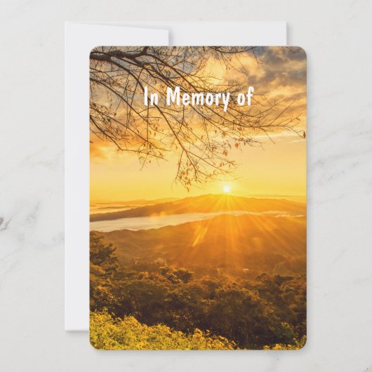 追悼式招待 美しい日の出の朝 招待状 (正面)