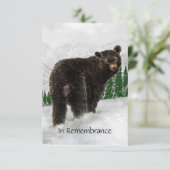 追悼式招待 黒クマ 雪山 招待状 (スタンド正面)