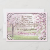 追悼式春マグノリアエレガント写真 招待状 (裏面)