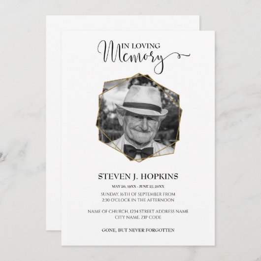 追悼式発表写真招待状 招待状 (正面/裏面)