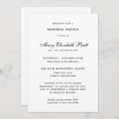 追悼式白黒エレガント葬 招待状 (正面/裏面)