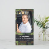 追悼式祈りの言葉しおりカード迷彩柄写真 (スタンド正面)