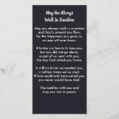 追悼式祈りの言葉しおりカード迷彩柄写真 (裏面)