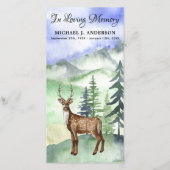 追悼式祈りの言葉カードウッドランドディアハンター (正面)