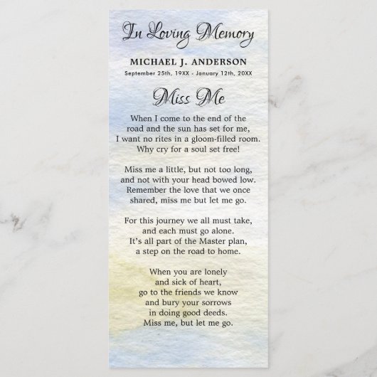 追悼式祈りの言葉カードウッドランドディアー (裏面)