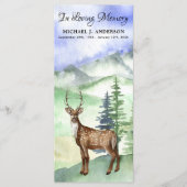 追悼式祈りの言葉カードウッドランドディアー (正面)