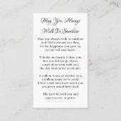 追悼式祈りの言葉カードフクロウ鳥ひまわり コーリングカード (裏面)